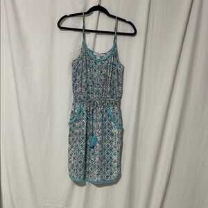 Charlie Jade Blue and White Sleeveless Sundress
